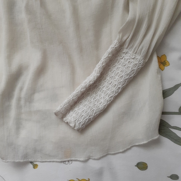 ❤ White High Neck Long Sleeve Zara Blouse XS - Picture 4 of 5